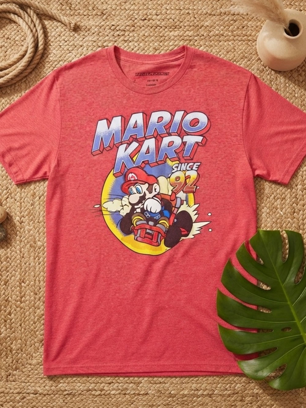 MARIO KART Official Nintendo Go-Kart Racing Graphic Tee | Red Heather